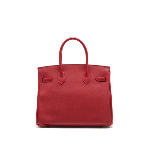 HERMES BIRKIN 30 Q5 ROUGE CASAQUE GOLD HARDWARE