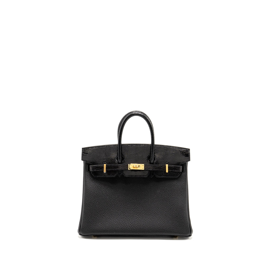 HERMES BIRKIN 25 TOUCH TOGO/LIZARD BLACK GHW