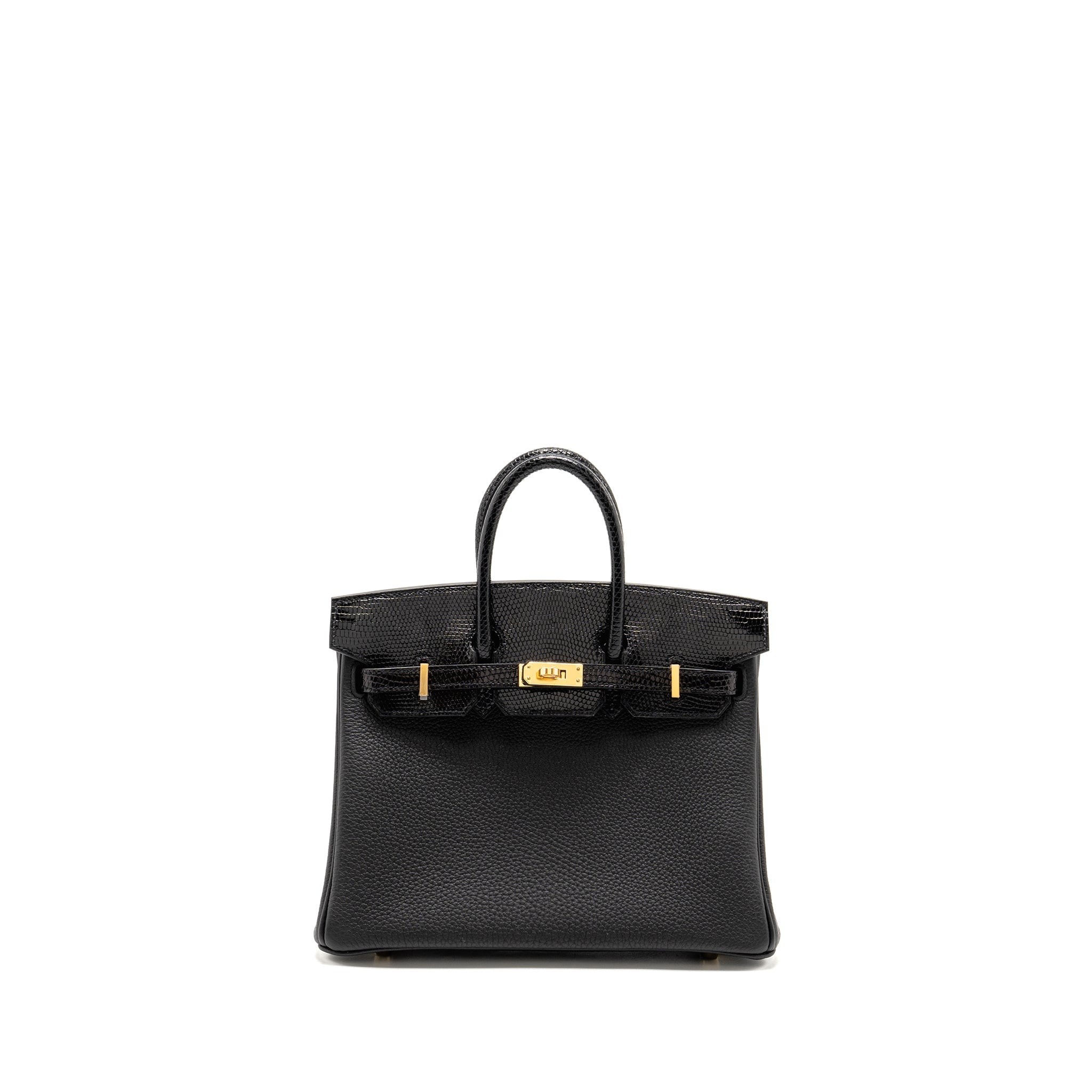 HERMES BIRKIN 25 TOUCH TOGO/LIZARD BLACK GHW