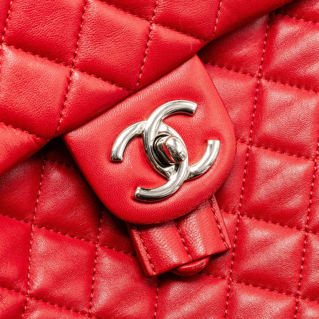SMALL URBAN SPIRIT QUILTED BACKPACK LAMBSKIN RED LGHW