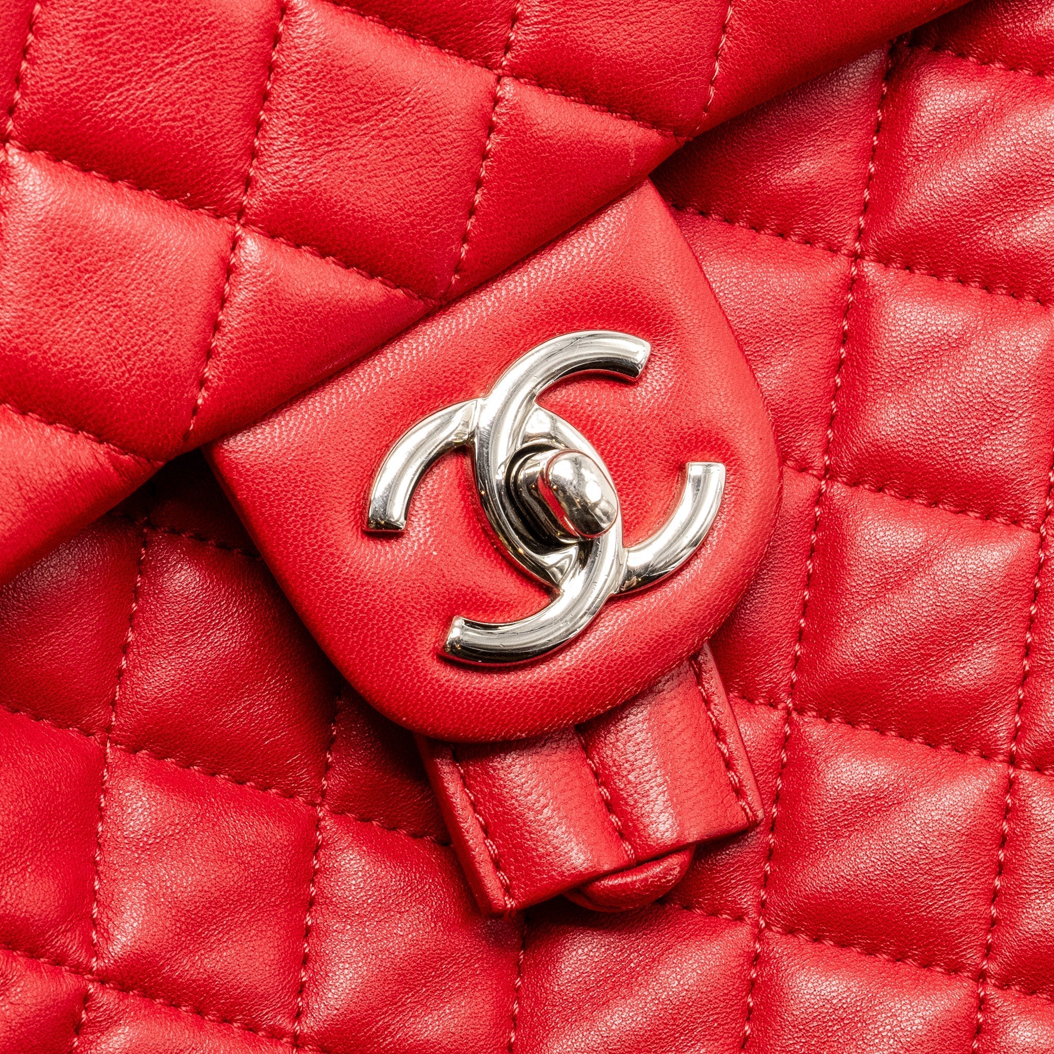 SMALL URBAN SPIRIT QUILTED BACKPACK LAMBSKIN RED LGHW