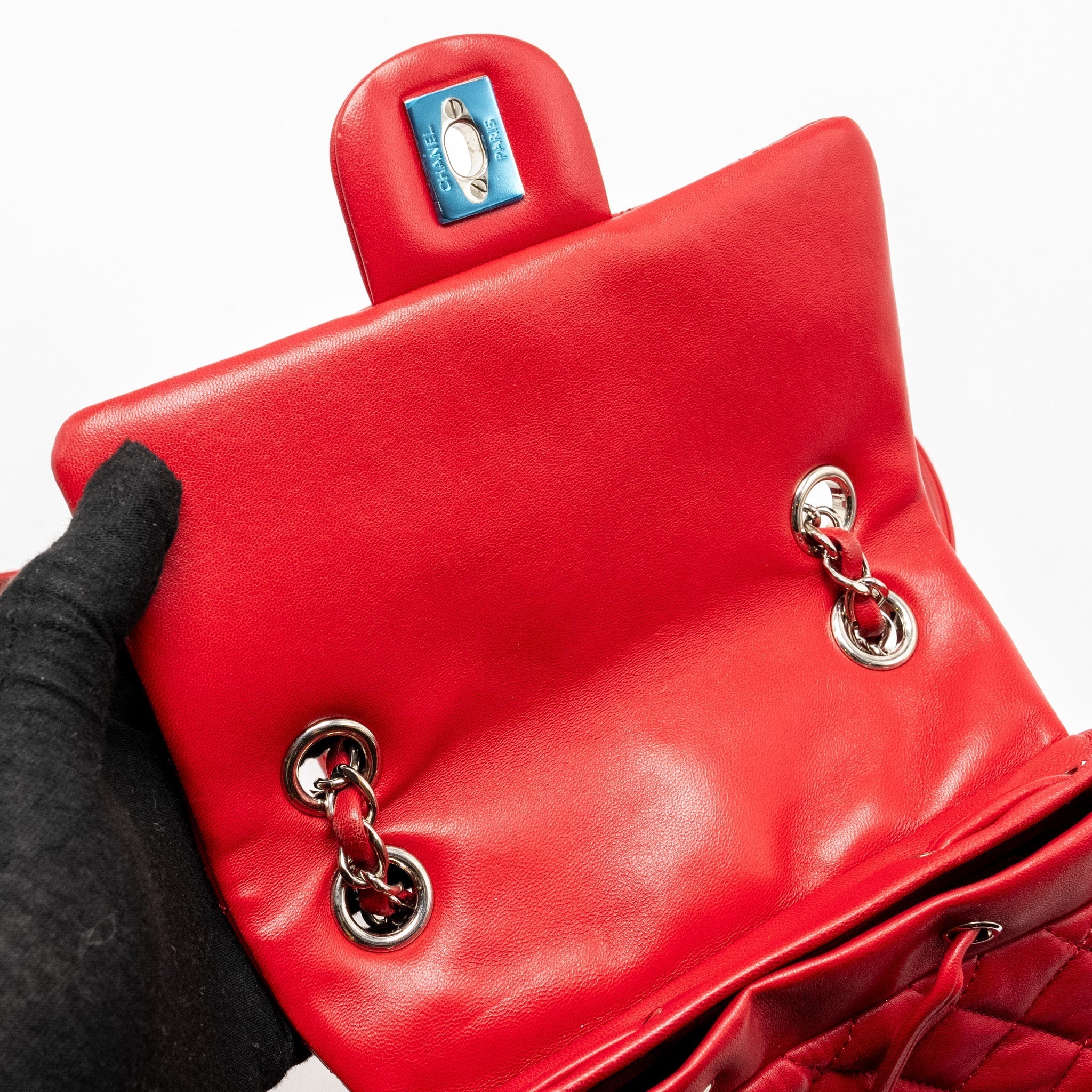 SMALL URBAN SPIRIT QUILTED BACKPACK LAMBSKIN RED LGHW