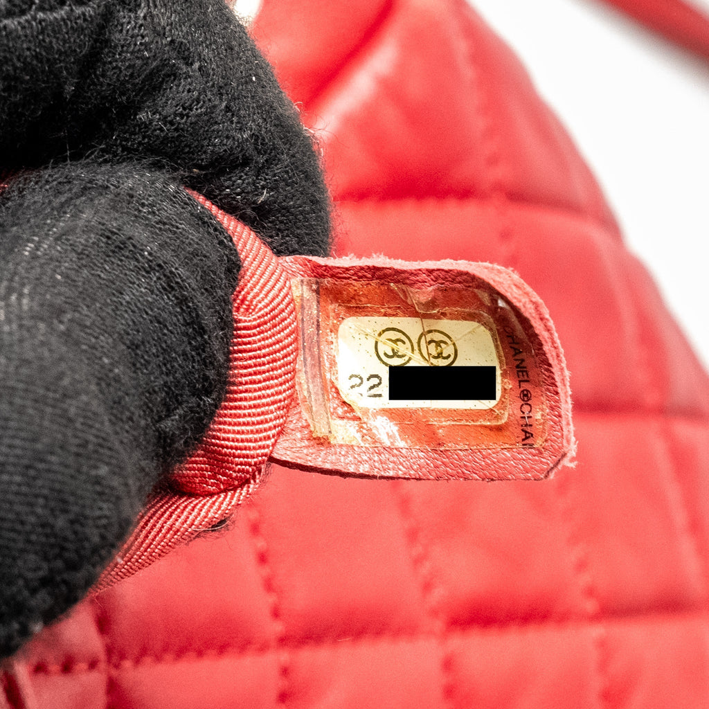 SMALL URBAN SPIRIT QUILTED BACKPACK LAMBSKIN RED LGHW