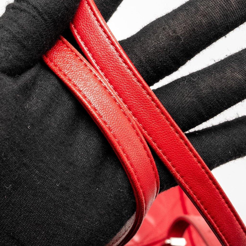 SMALL URBAN SPIRIT QUILTED BACKPACK LAMBSKIN RED LGHW