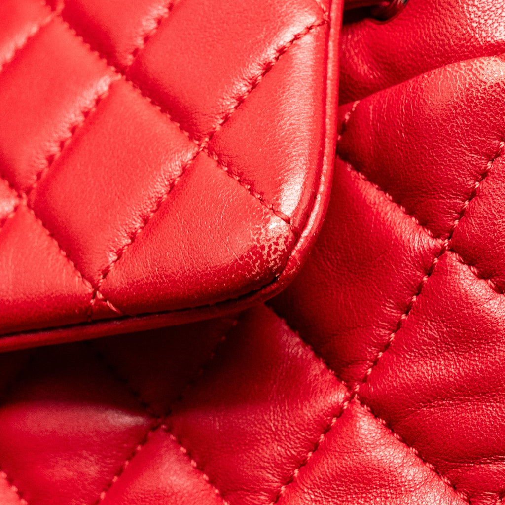 SMALL URBAN SPIRIT QUILTED BACKPACK LAMBSKIN RED LGHW