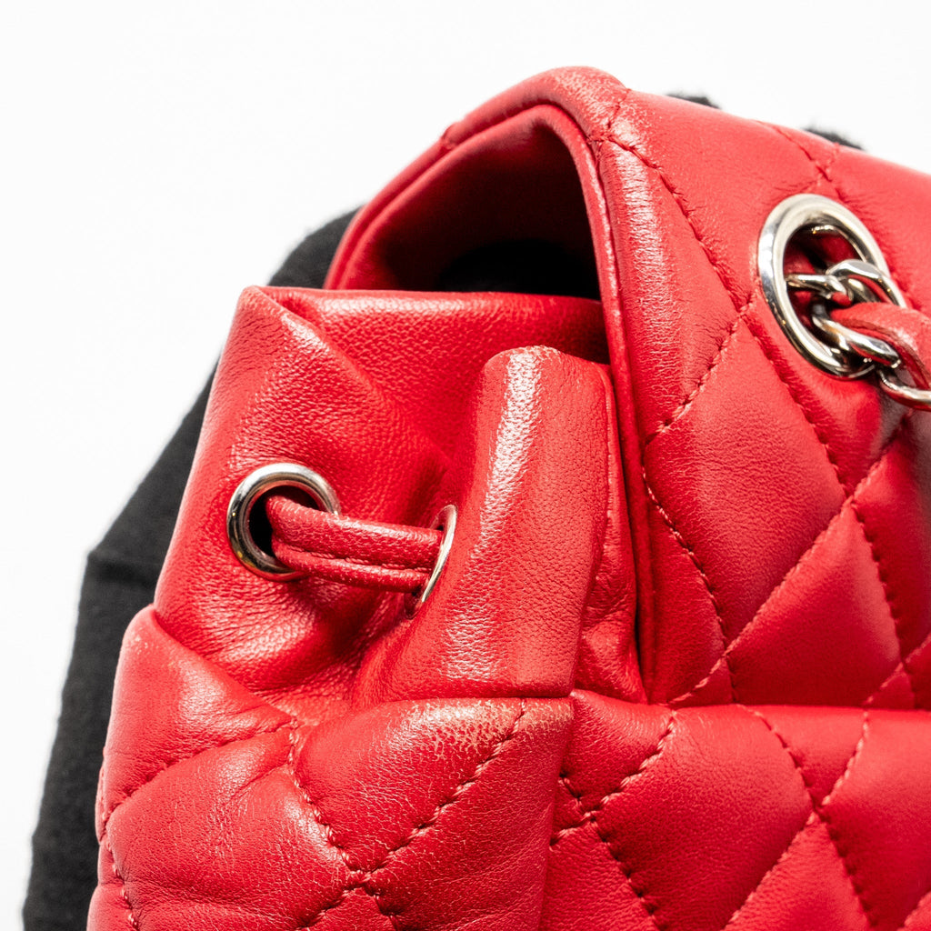 SMALL URBAN SPIRIT QUILTED BACKPACK LAMBSKIN RED LGHW