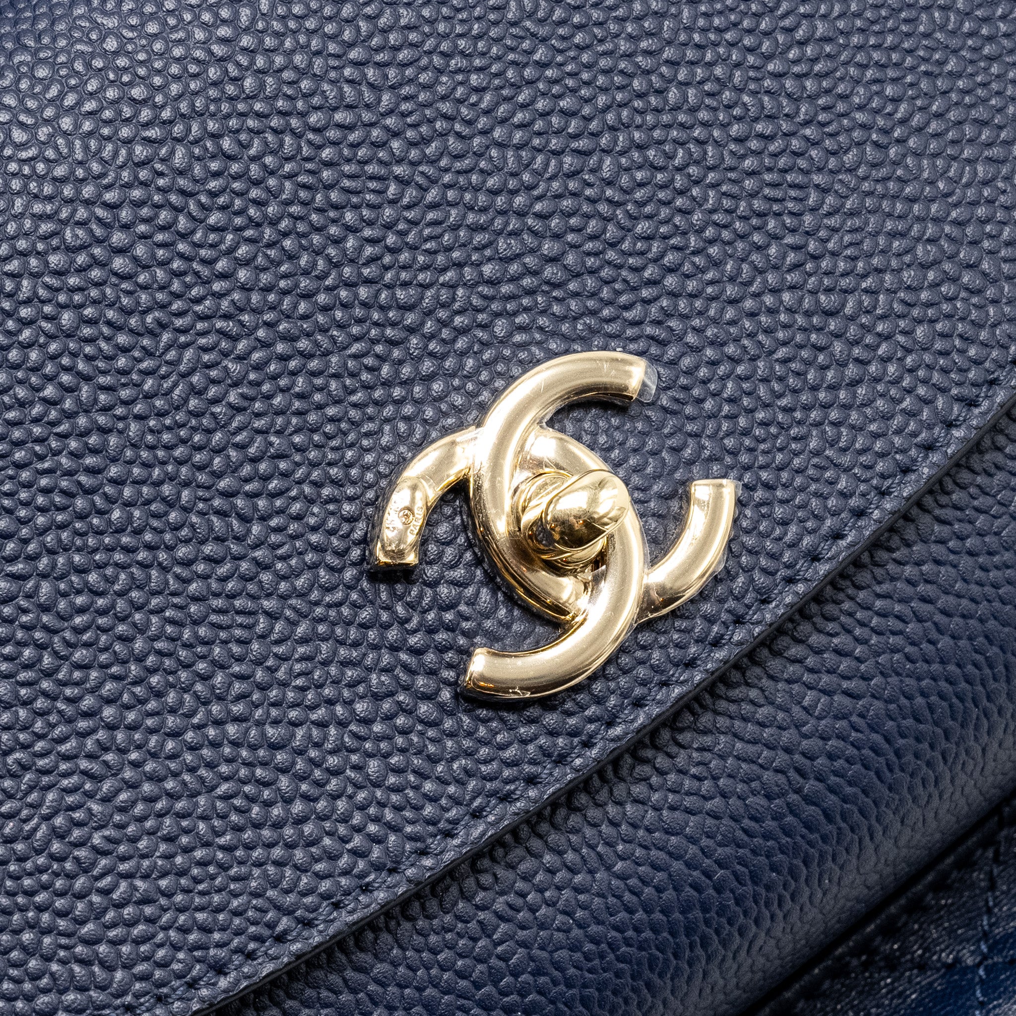 DRAWSTRING BACKPACK LAMBSKIN/GRAINED CALFSKIN DARK BLUE LGHW