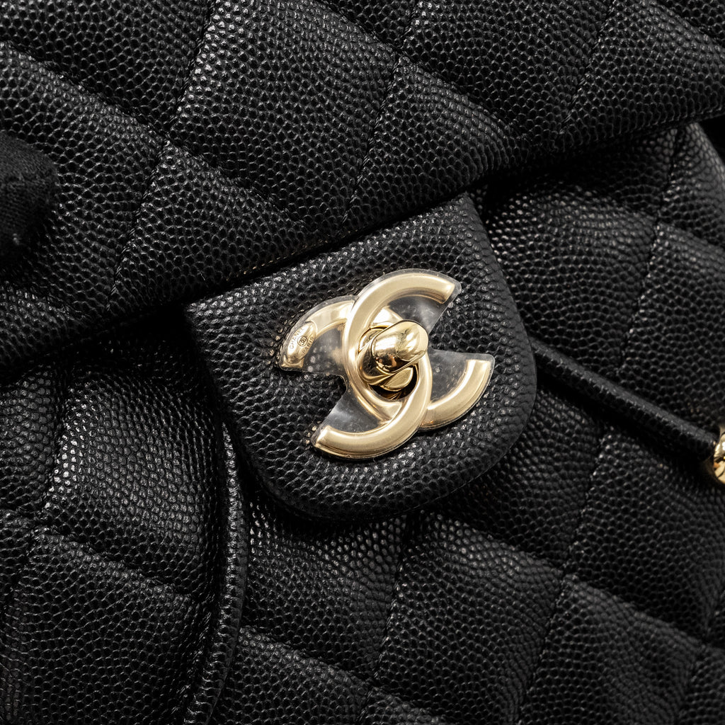 23S QUILTED MINI BACKPACK CAVIAR BLACK LGHW (MICROCHIP)