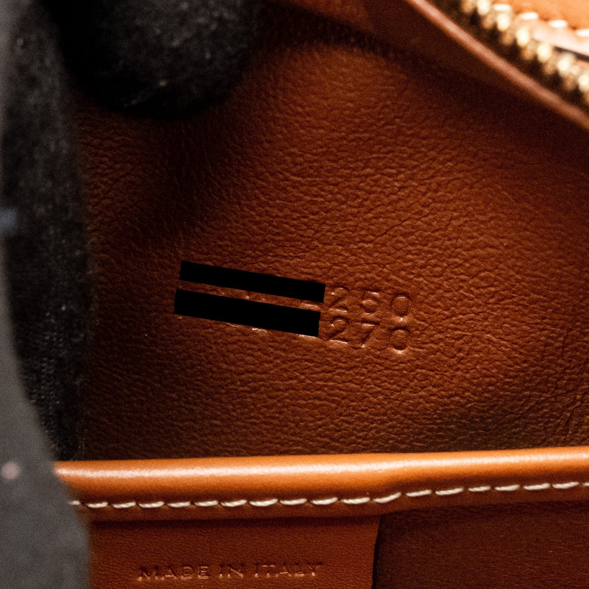 NANO LUGGAGE BAG CALFSKIN/DENIM TAN/NAVY GHW