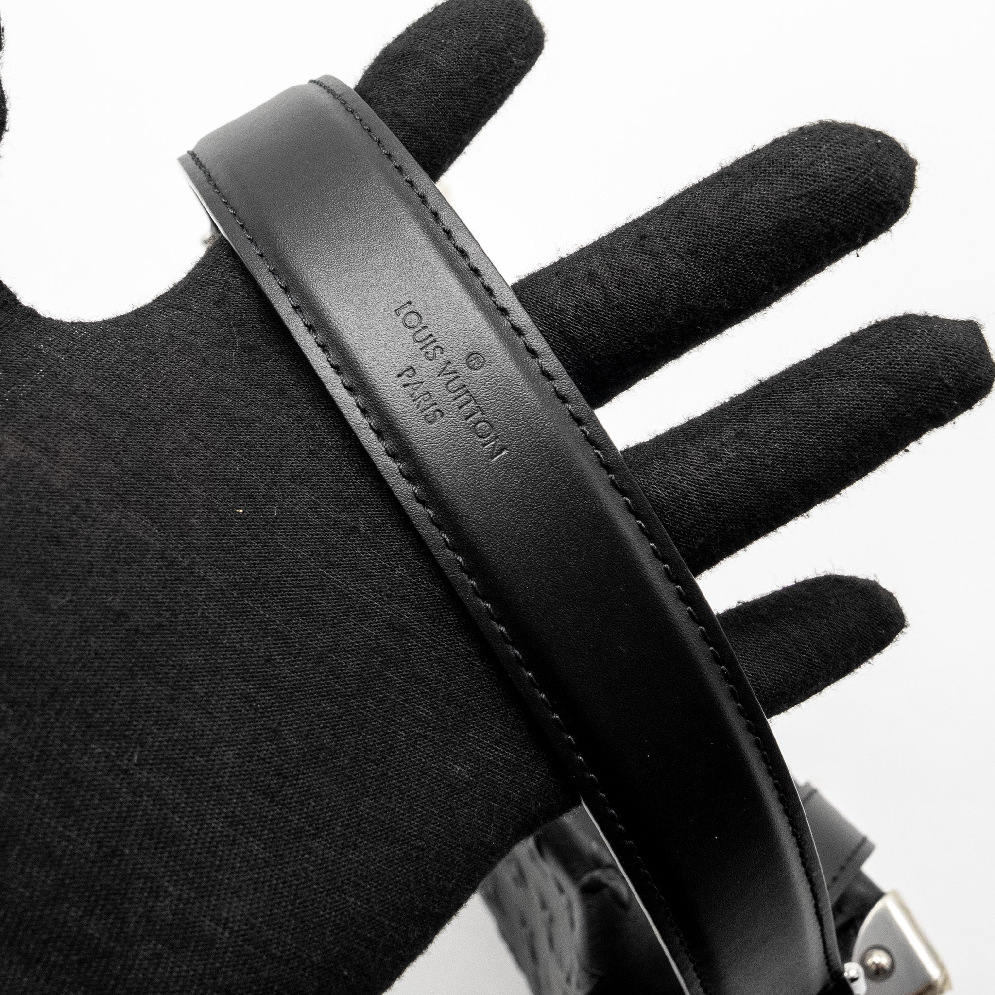 SIDE TRUNK MONOGRAM DEBOSSED CALFSKIN BLACK SHW
