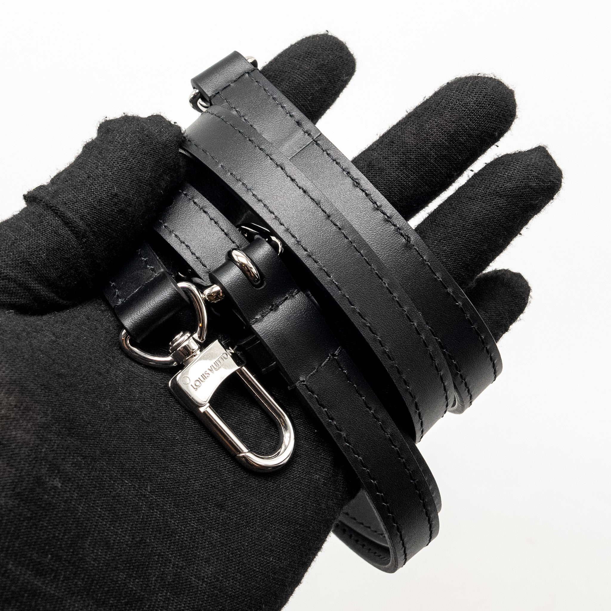 SIDE TRUNK MONOGRAM DEBOSSED CALFSKIN BLACK SHW