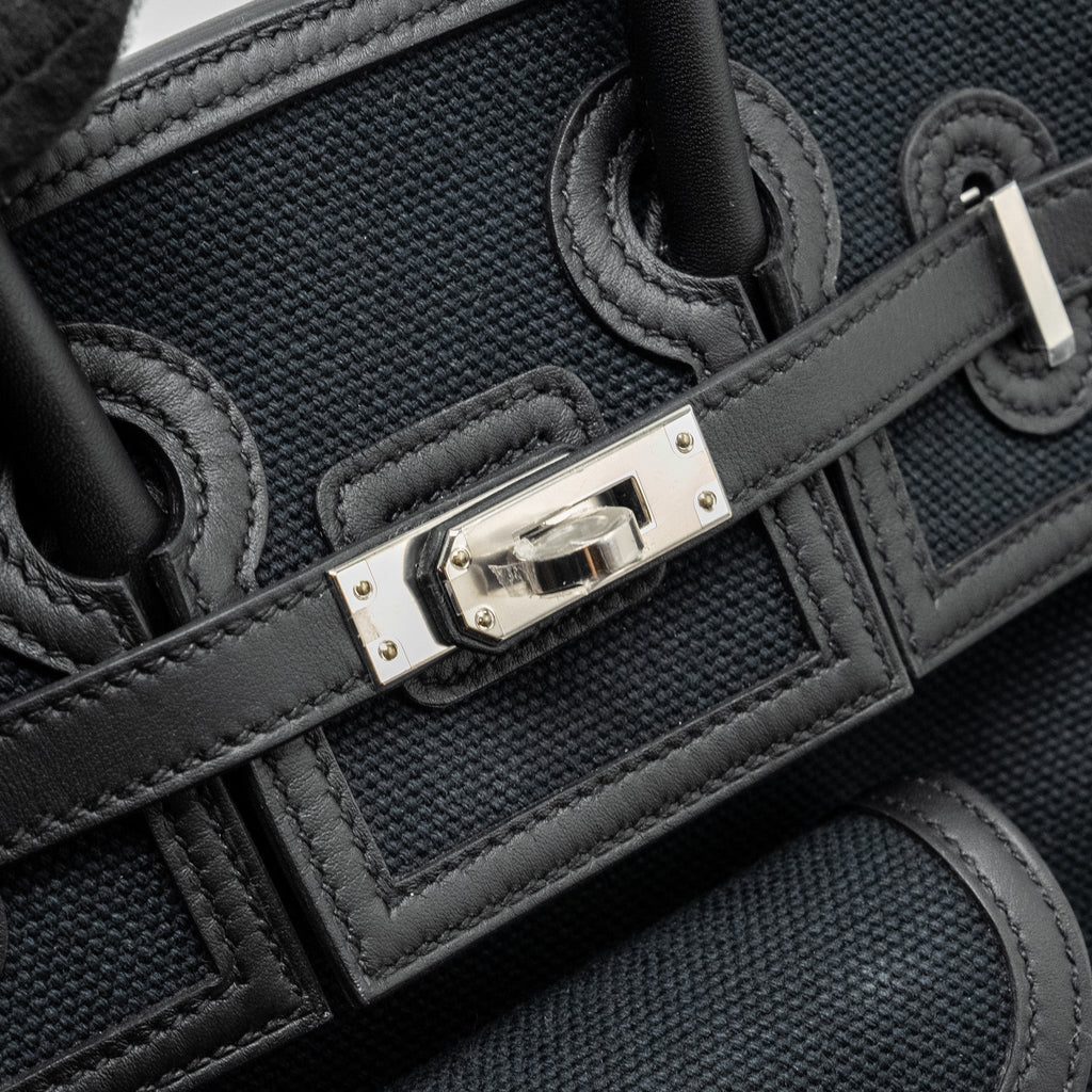 HERMES BIRKIN 25 CARGO TOILE GEOLAND/SWIFT BLACK SHW