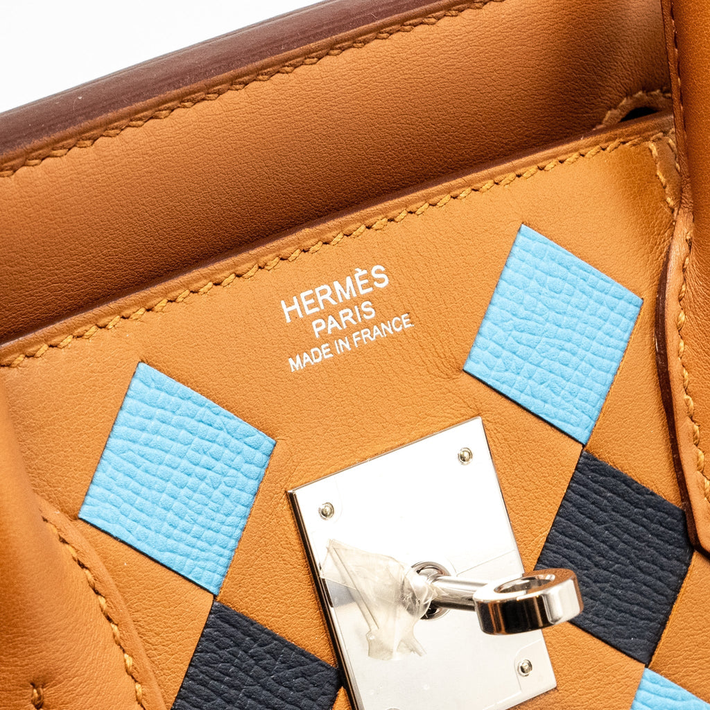 HERMES BIRKIN 30 TRESSAGE SWIFT/EPSOM GOLD/BLEU INDIGO/BLEU NORD SHW