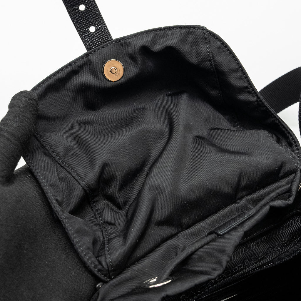 SMALL RE-NYLON BACKPACK BLACK SHW