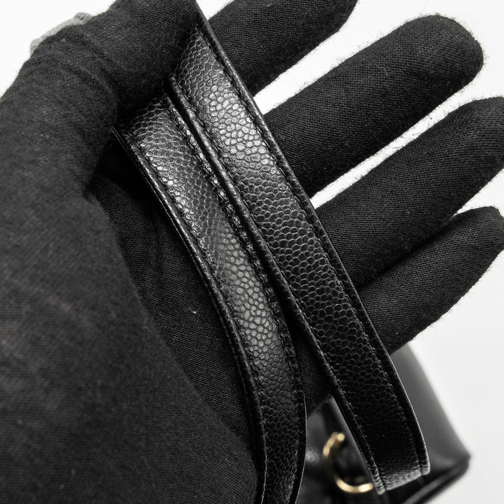 24A MINI DUMA BACKPACK GRAINED CALFSKIN BLACK LGHW (MICROCHIP)