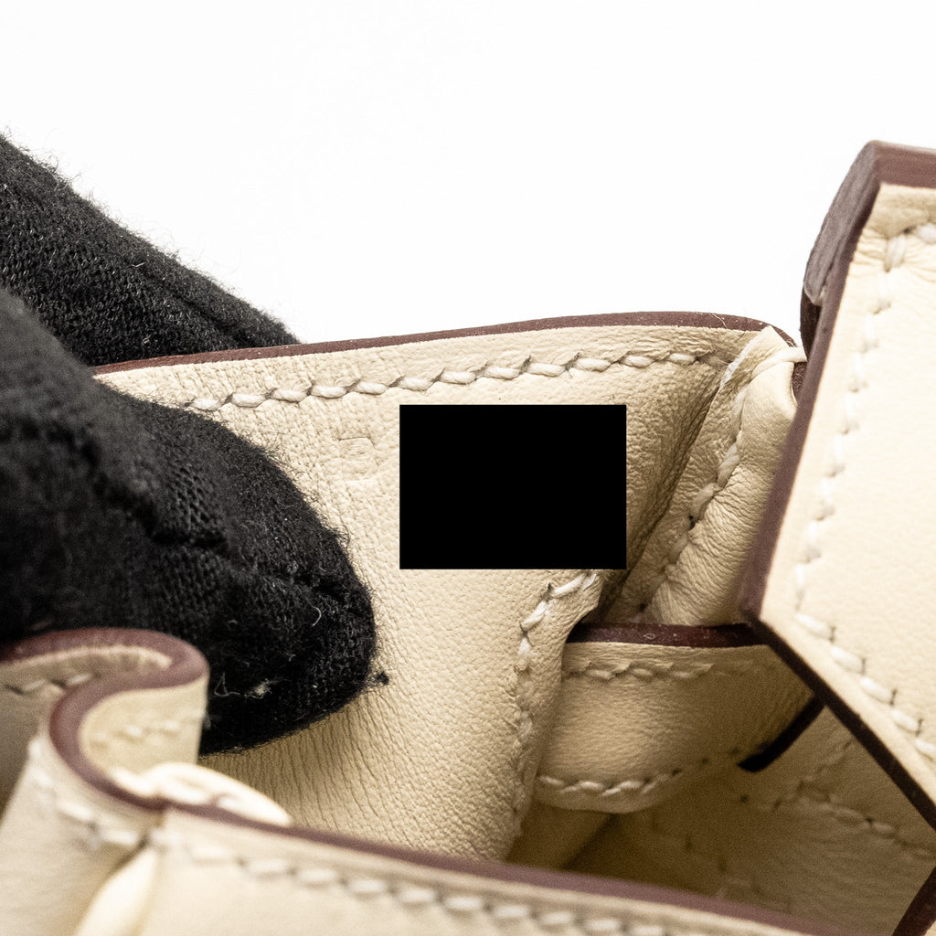 HERMES BIRKIN 25 TOILE H/SWIFT ECRU-AMANDE/NATA SHW