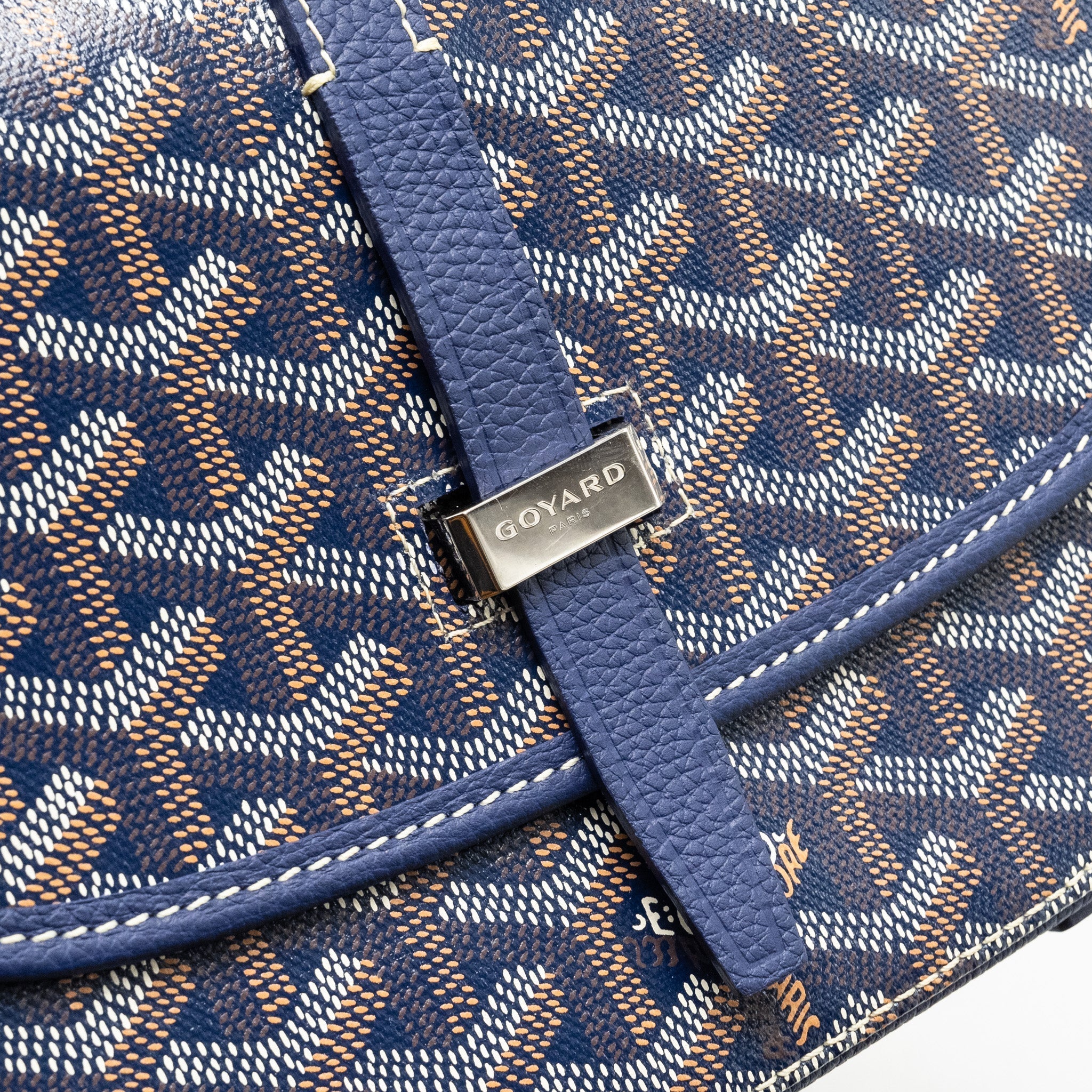 BELVEDERE PM MESSENGER BAG GOYARDINE CANVAS/CALFSKIN NAVY SHW
