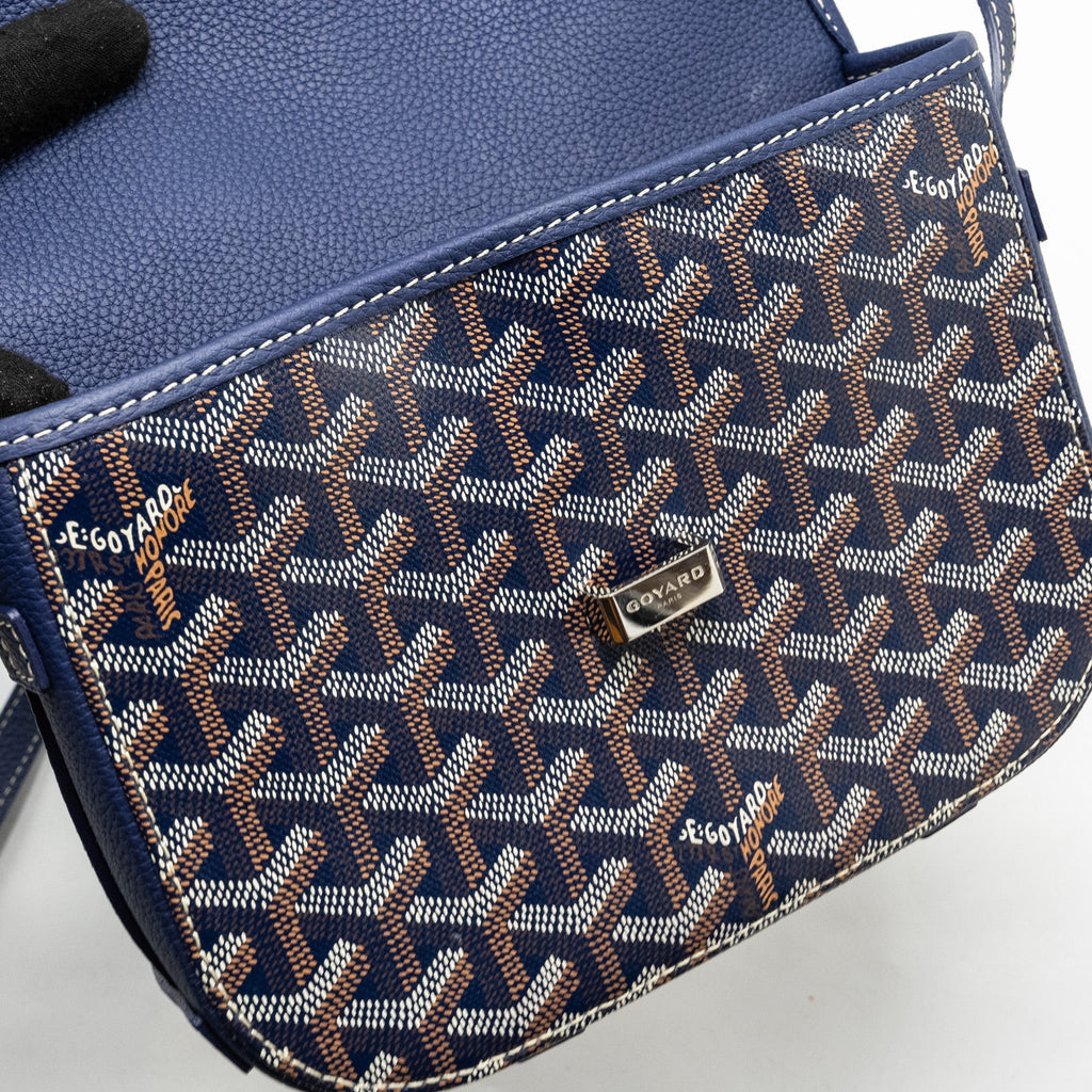 BELVEDERE PM MESSENGER BAG GOYARDINE CANVAS/CALFSKIN NAVY SHW
