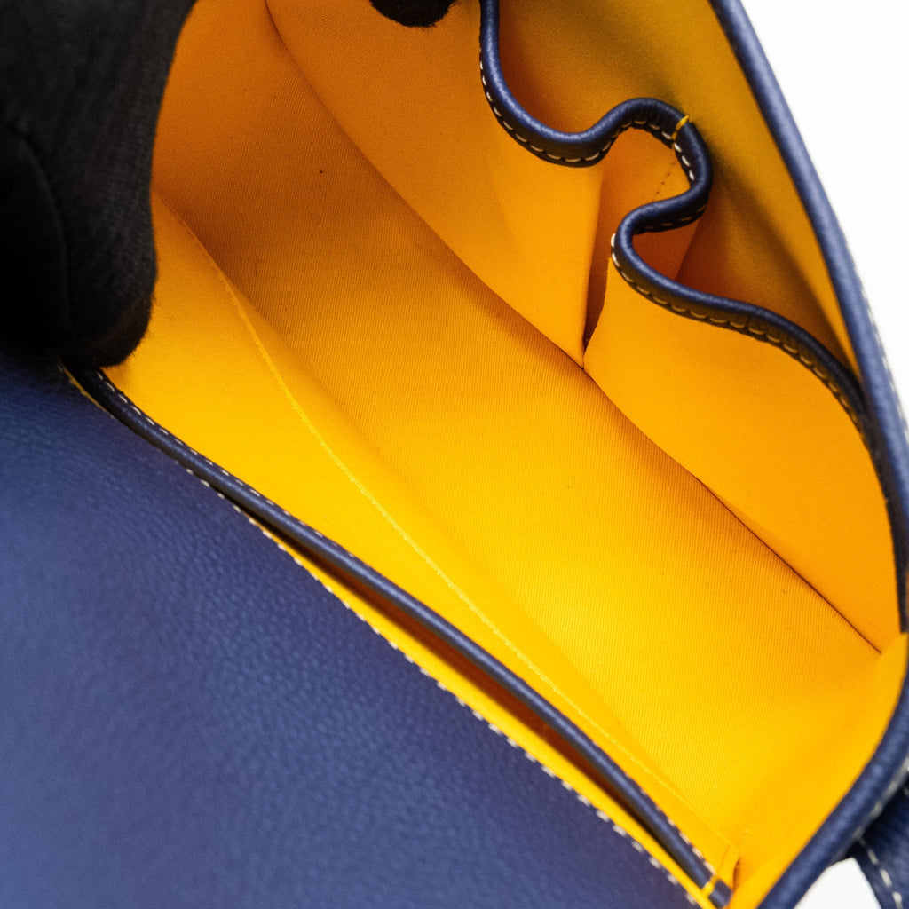 BELVEDERE PM MESSENGER BAG GOYARDINE CANVAS/CALFSKIN NAVY SHW