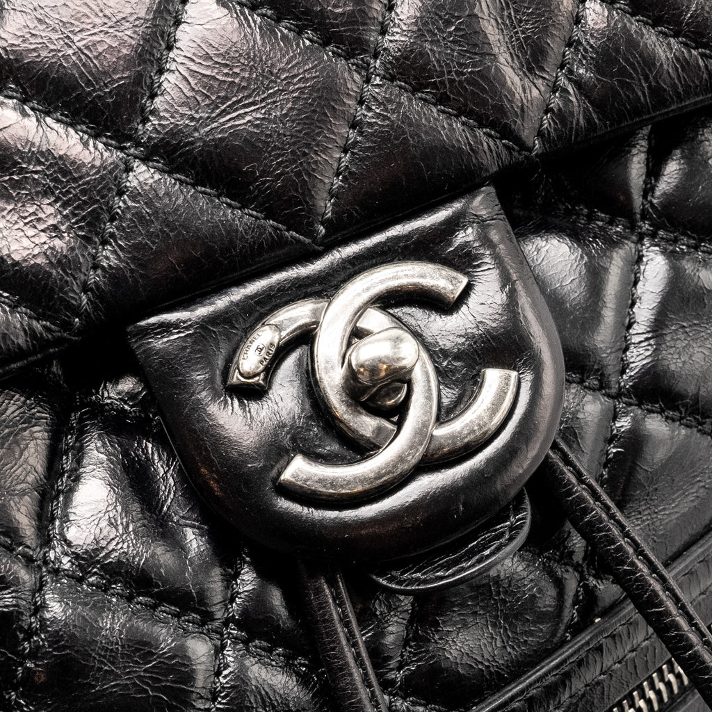 MOUNTAIN BACKPACK QUILTED CALFSKIN BLACK RUTHENIUM HARDWARE