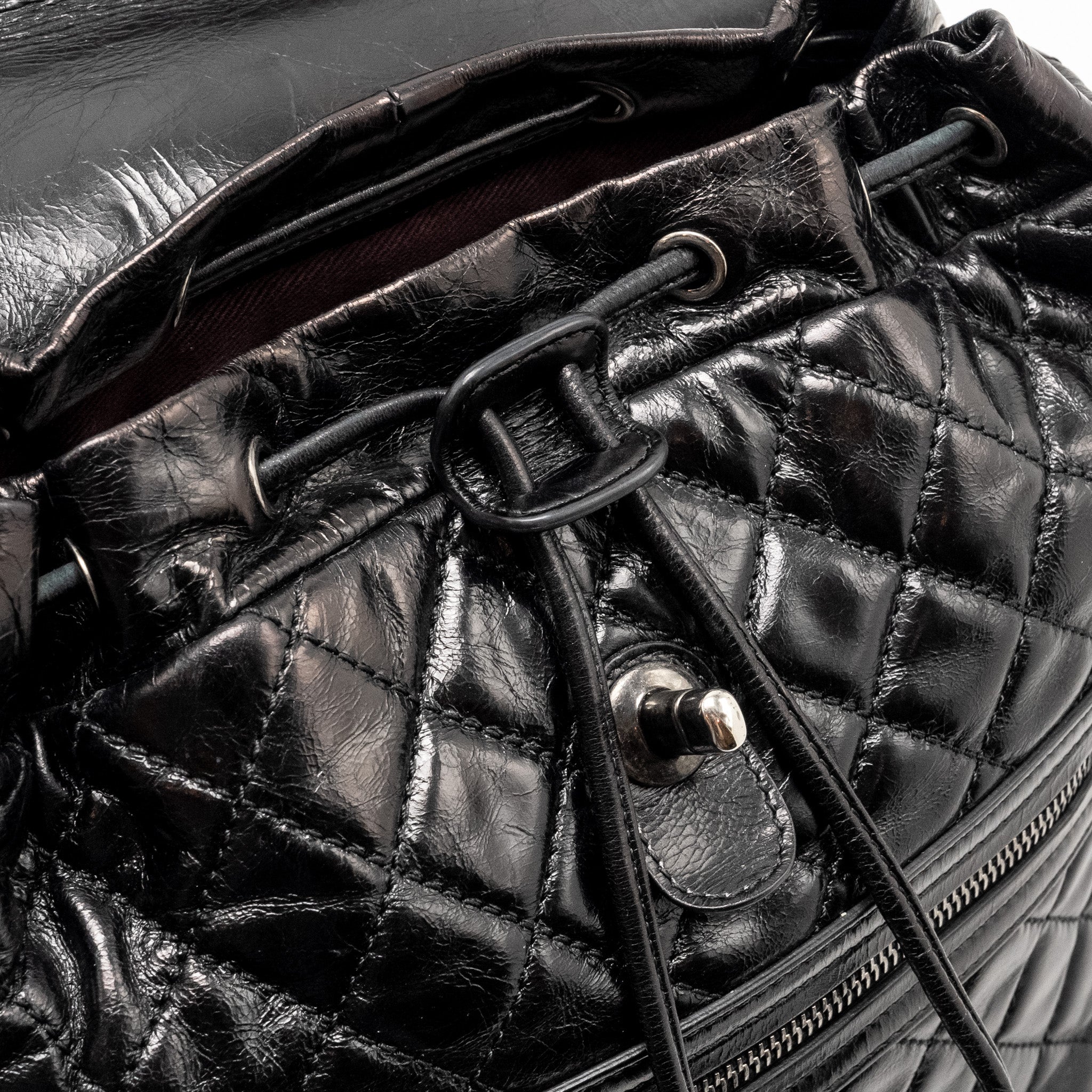 MOUNTAIN BACKPACK QUILTED CALFSKIN BLACK RUTHENIUM HARDWARE