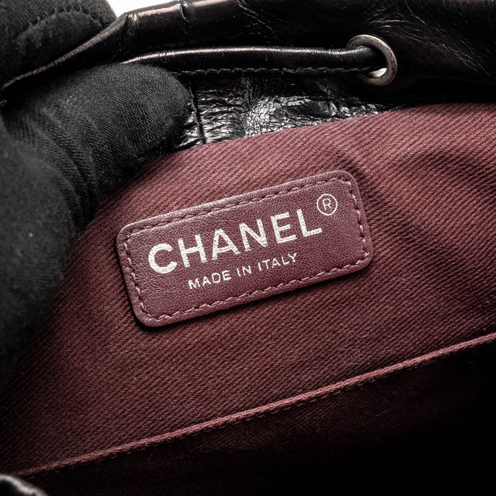 MOUNTAIN BACKPACK QUILTED CALFSKIN BLACK RUTHENIUM HARDWARE
