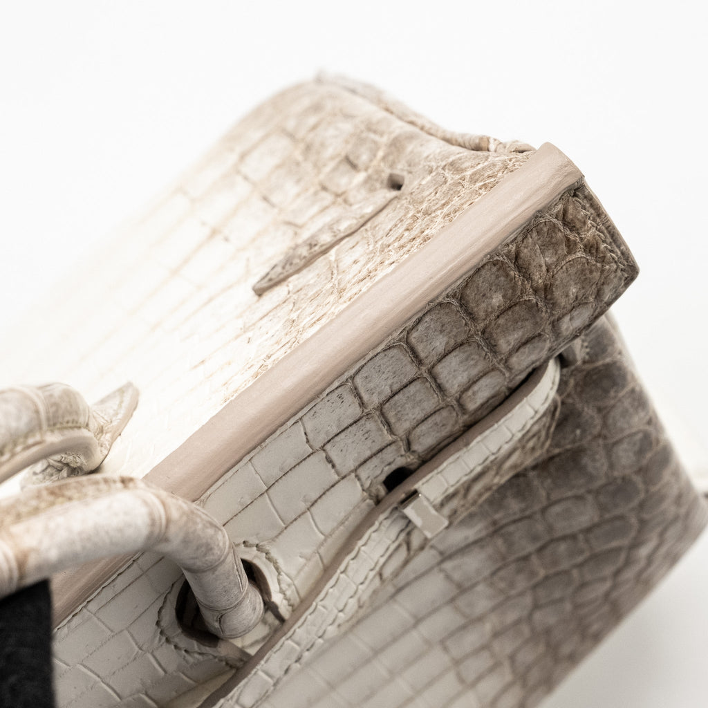 HERMES BIRKIN 25 CROCODILE NILOTICUS HIMALAYA BLANC SHW