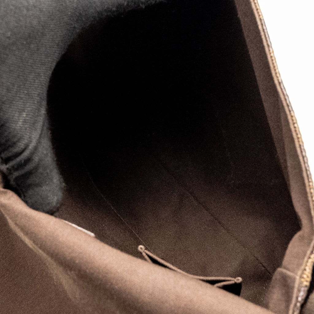 BROOKLYN PM MESSENGER BAG DAMIER EBENE CANVAS BROWN HARDWARE