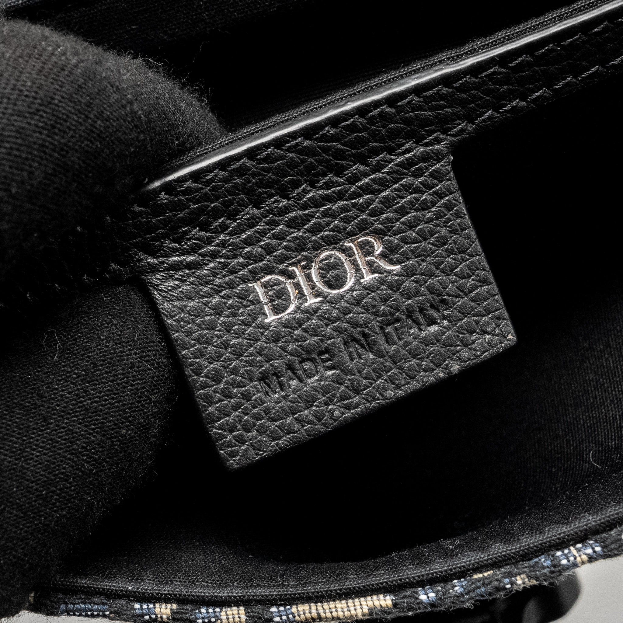 HOMME MINI SADDLE MESSENGER BAG WITH FLAP OBLIQUE JACQUARD/GRAINED CALFSKIN MULTICOLOUR HARDWARE