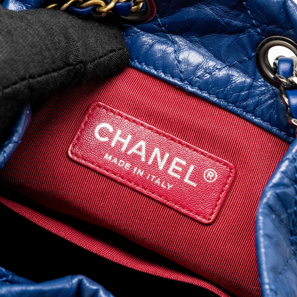 GABRIELLE BACKPACK AGED CALFSKIN BLUE MULTICOLOUR HARDWARE