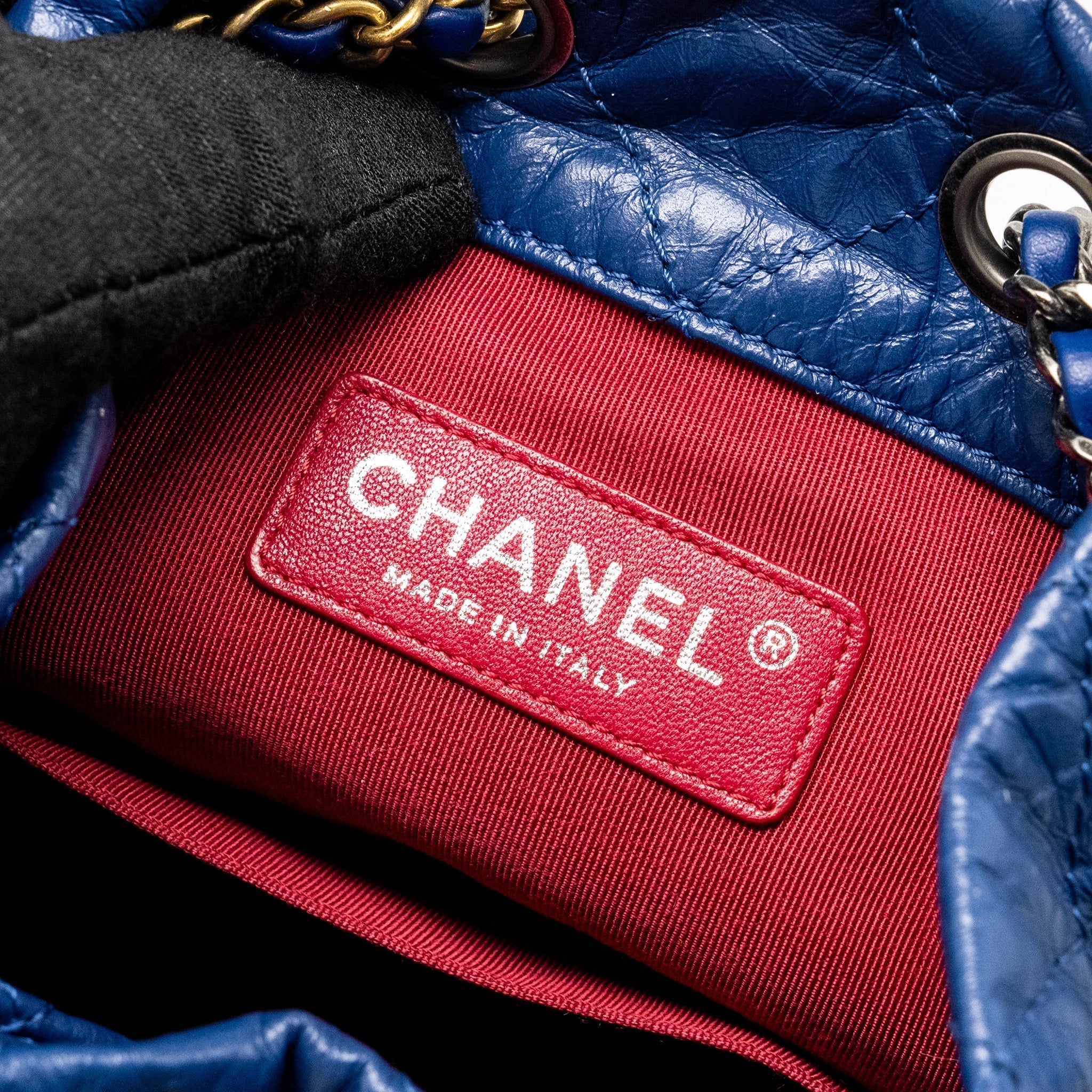GABRIELLE BACKPACK AGED CALFSKIN BLUE MULTICOLOUR HARDWARE