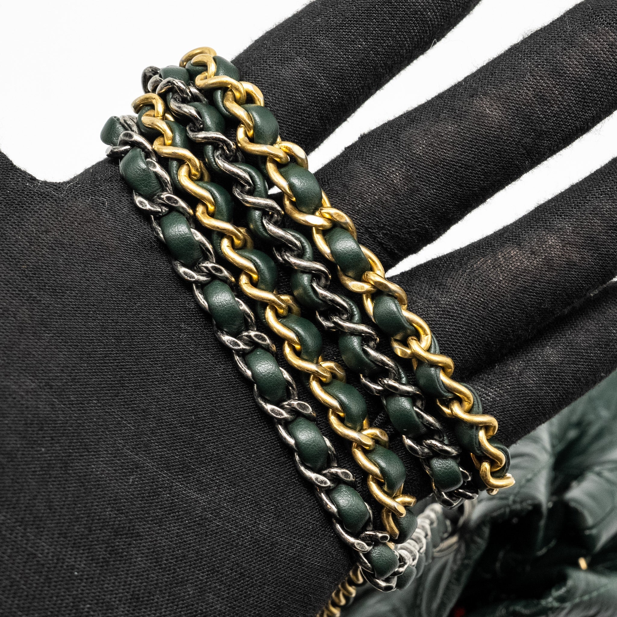 SMALL GABRIELLE BACKPACK AGED CALFSKIN DARK GREEN MULTICOLOR HARDWARE