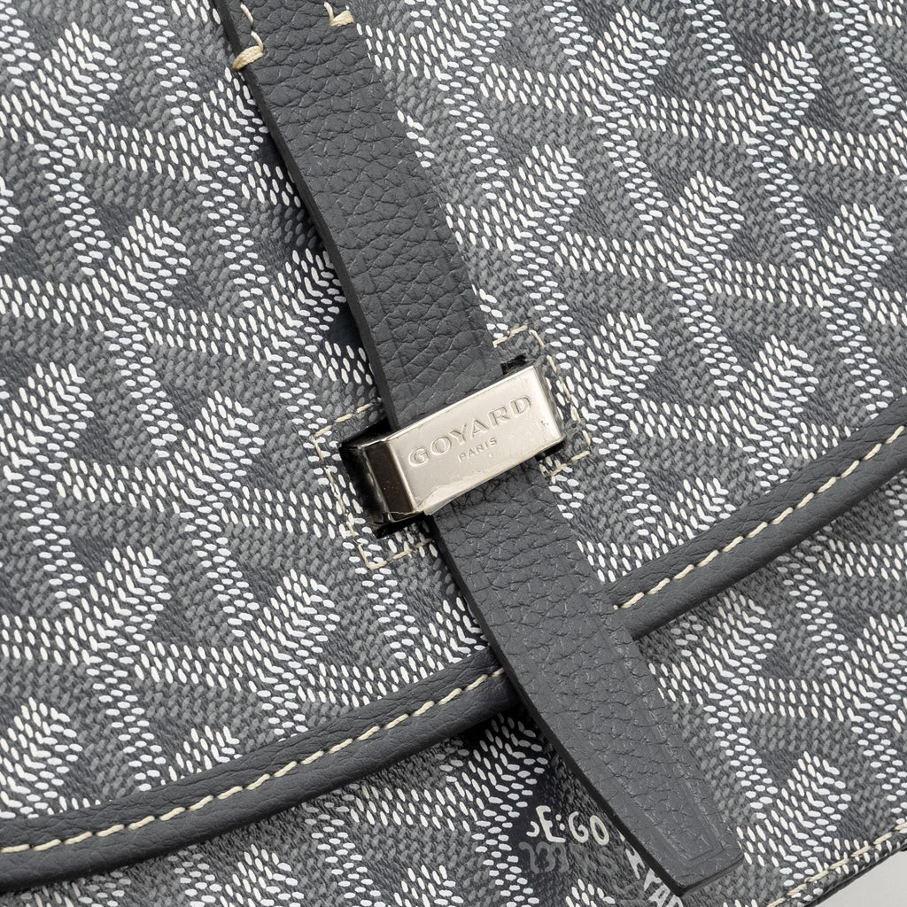 BELVEDERE PM MESSENGER BAG GOYARDINE CANVAS CALFSKIN GREY SHW