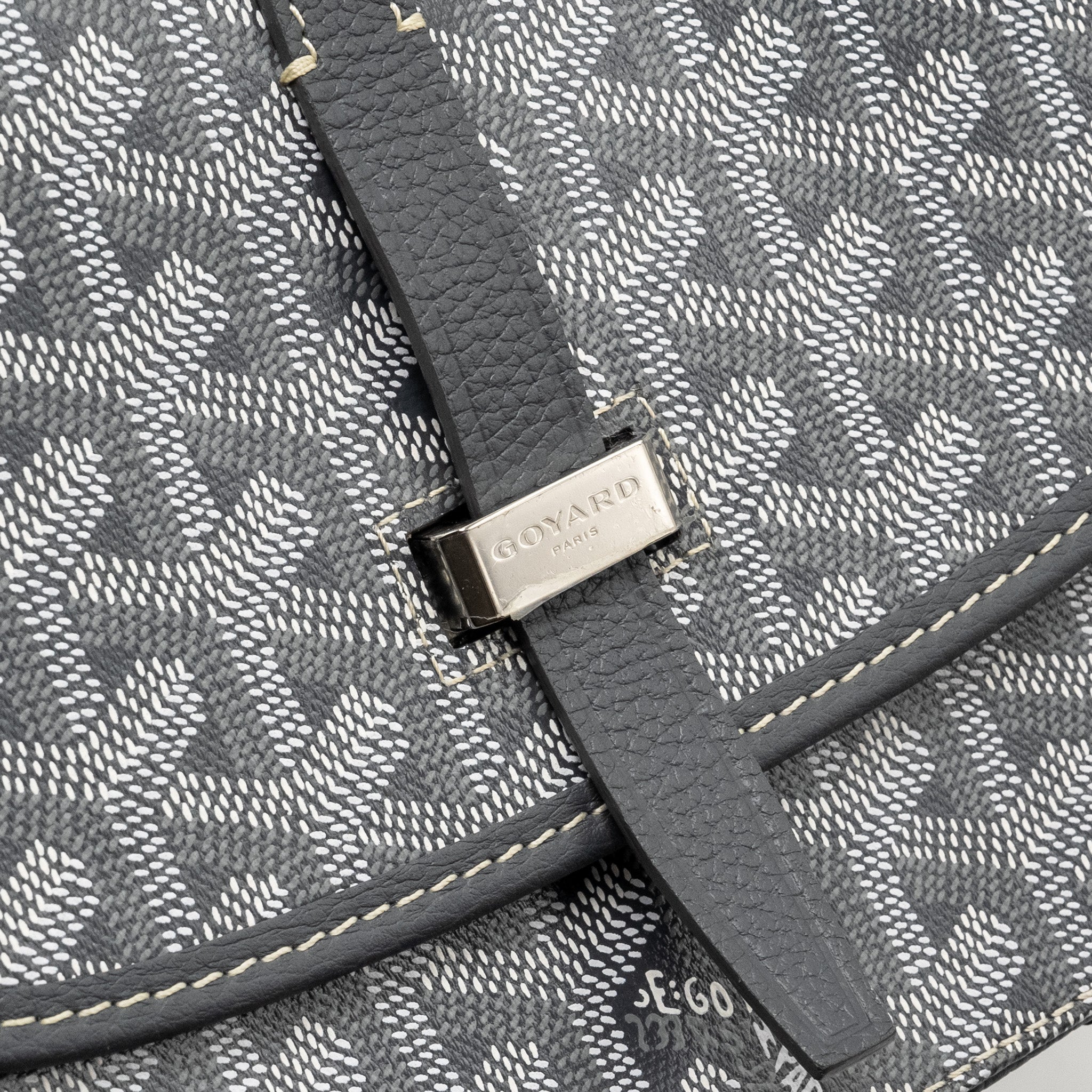 BELVEDERE PM MESSENGER BAG GOYARDINE CANVAS CALFSKIN GREY SHW
