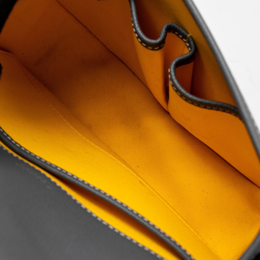 BELVEDERE PM MESSENGER BAG GOYARDINE CANVAS CALFSKIN GREY SHW