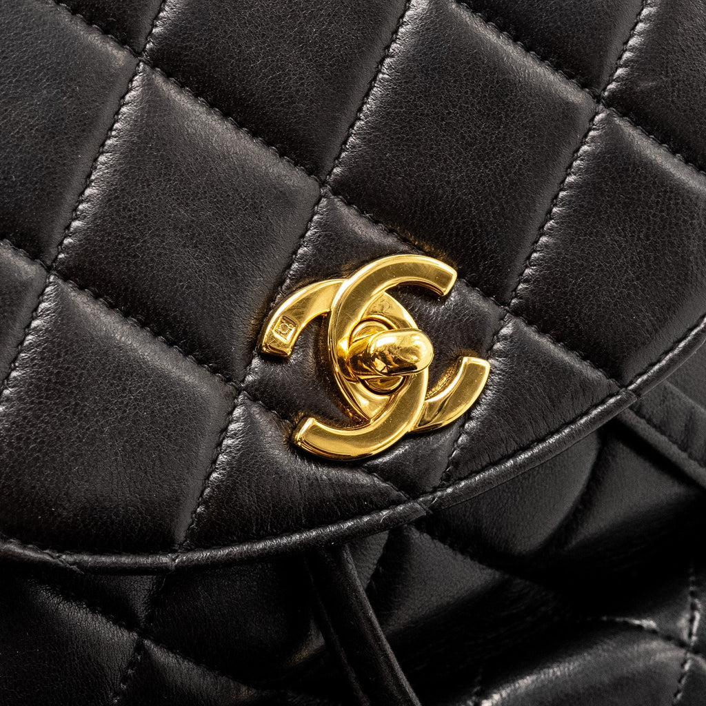 VINTAGE DUMA BACKPACK LAMBSKIN BLACK GHW