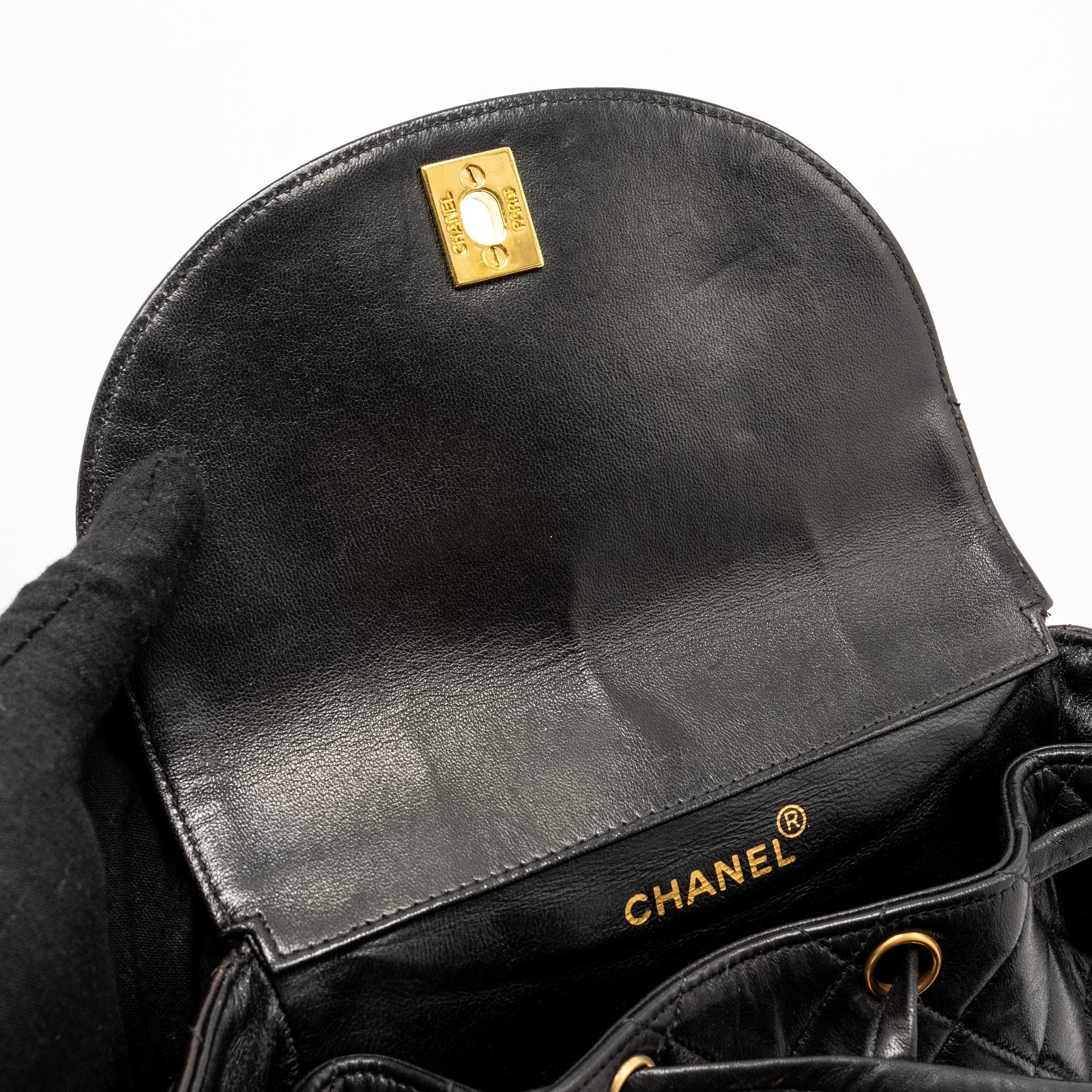 VINTAGE DUMA BACKPACK LAMBSKIN BLACK GHW