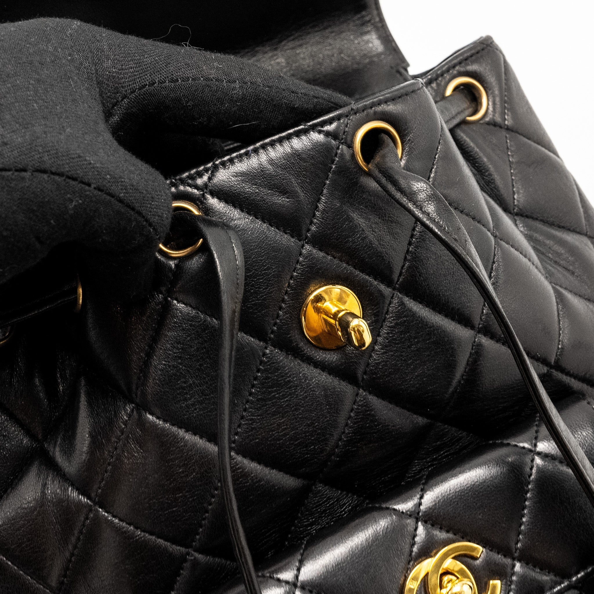 VINTAGE DUMA BACKPACK LAMBSKIN BLACK GHW
