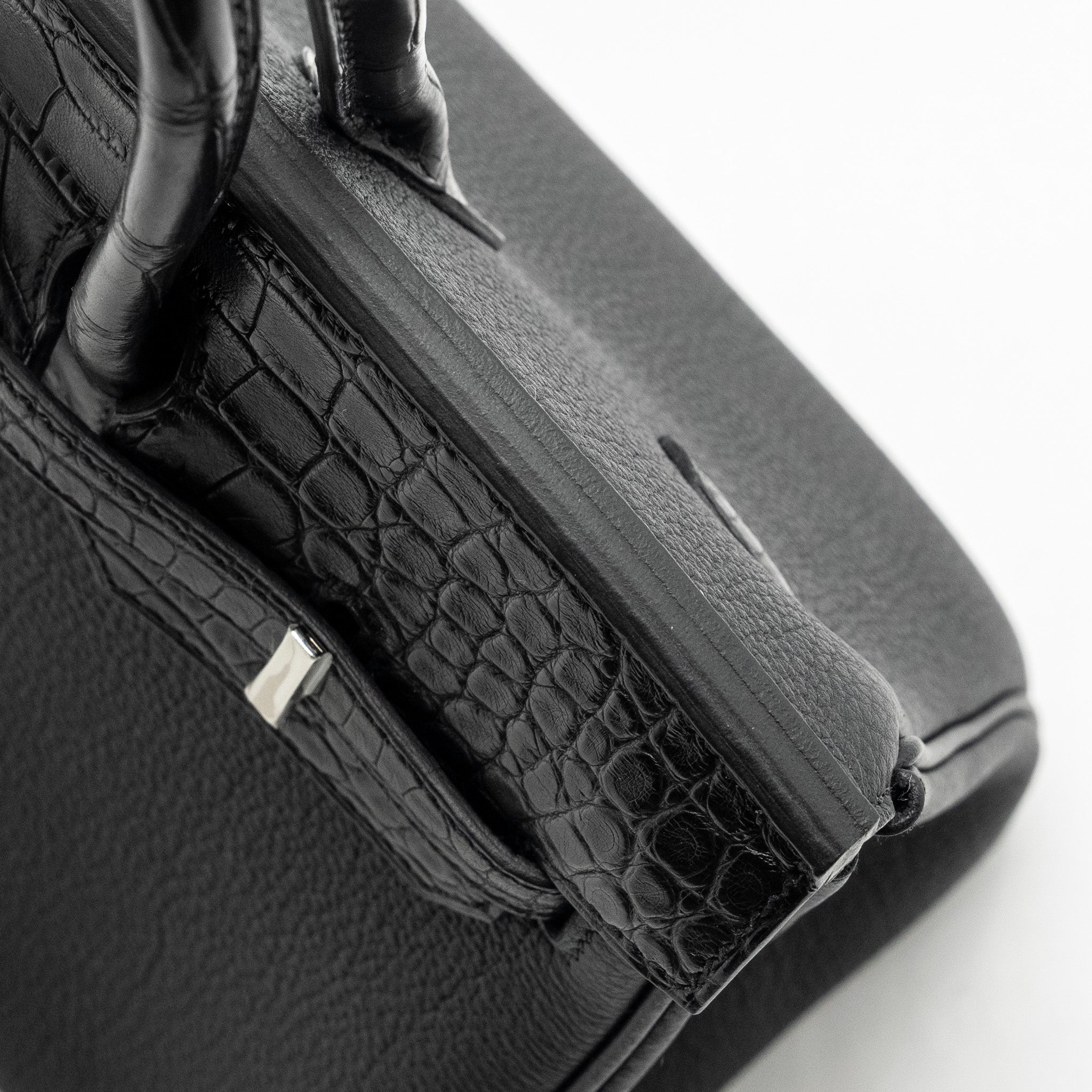 HERMES BIRKIN 25 TOUCH TOGO/ALLIGATOR MISSISSIPPIENSIS MAT BLACK SHW