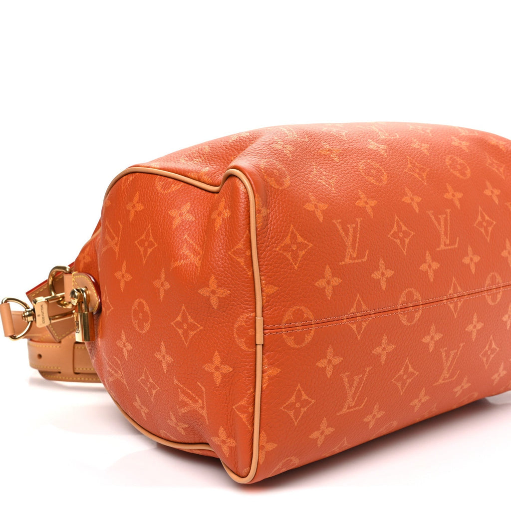 CALFSKIN MONOGRAM SPEEDY P9 BANDOULIERE 30 OCRE