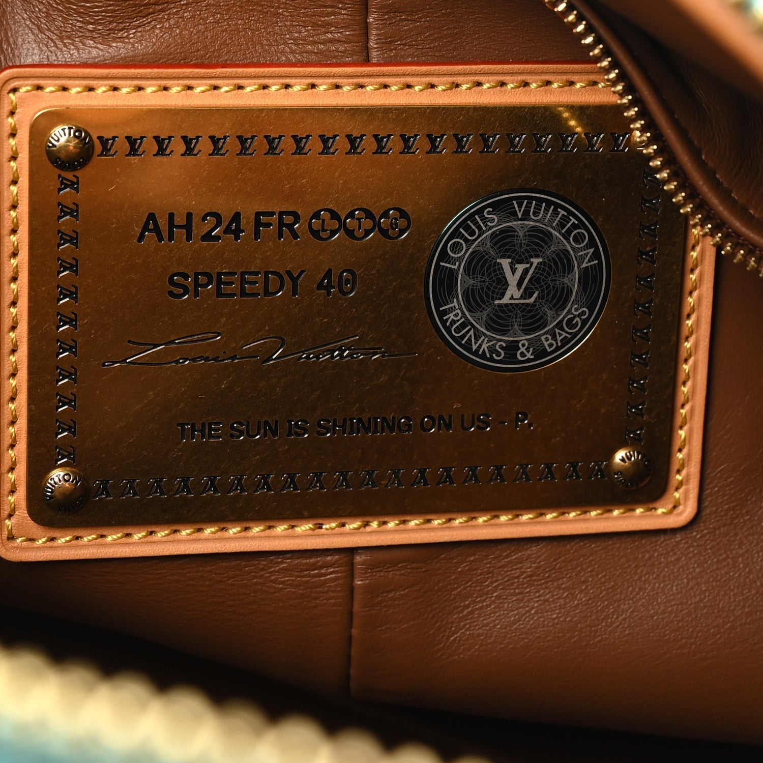 CALFSKIN MONOGRAM SPEEDY P9 BANDOULIERE 40 TURQUOISE