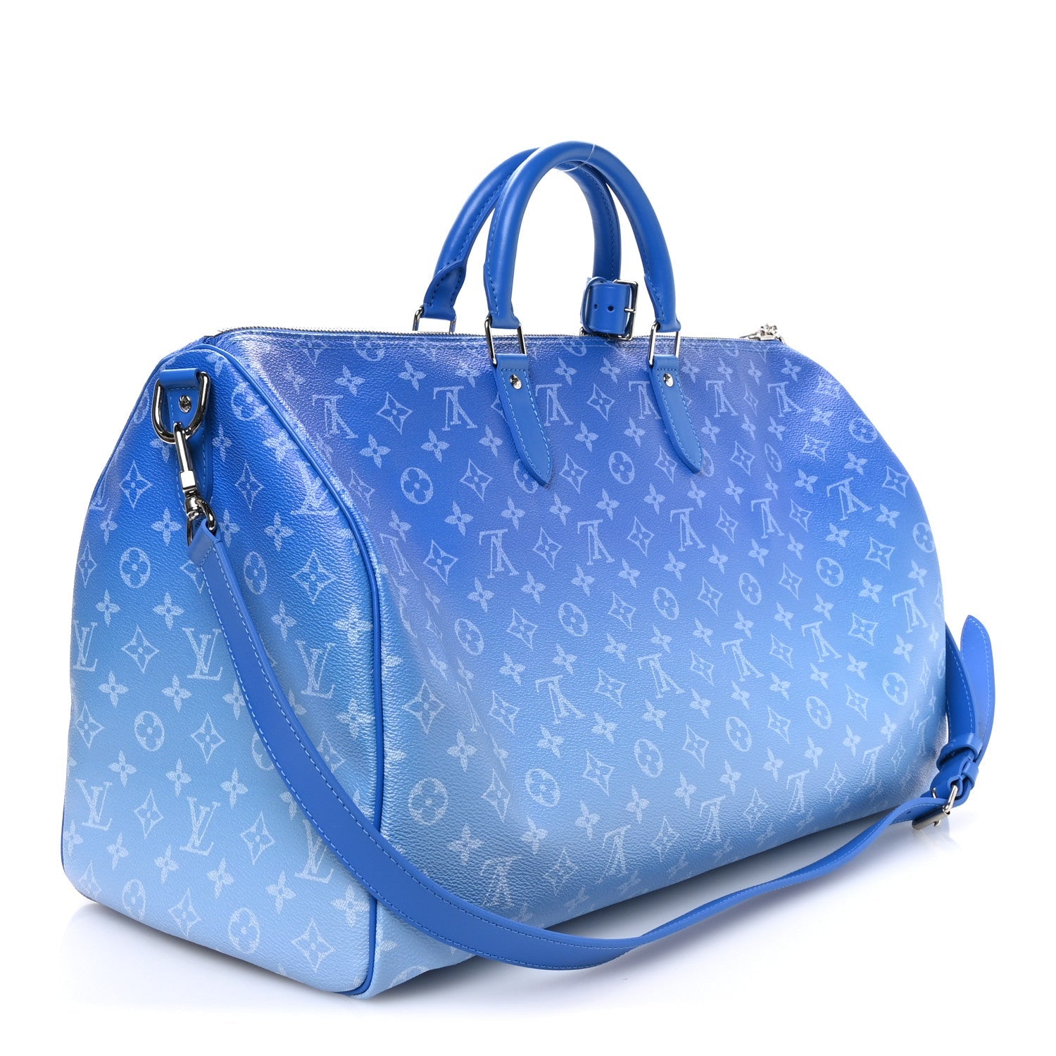 MONOGRAM CLOUDS KEEPALL BANDOULIERE 50 BLUE