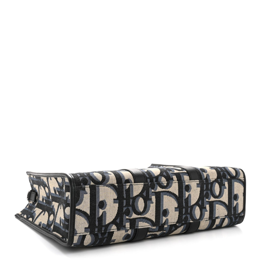 MAXI OBLIQUE JACQUARD EAST WEST TOTE BEIGE BLUE