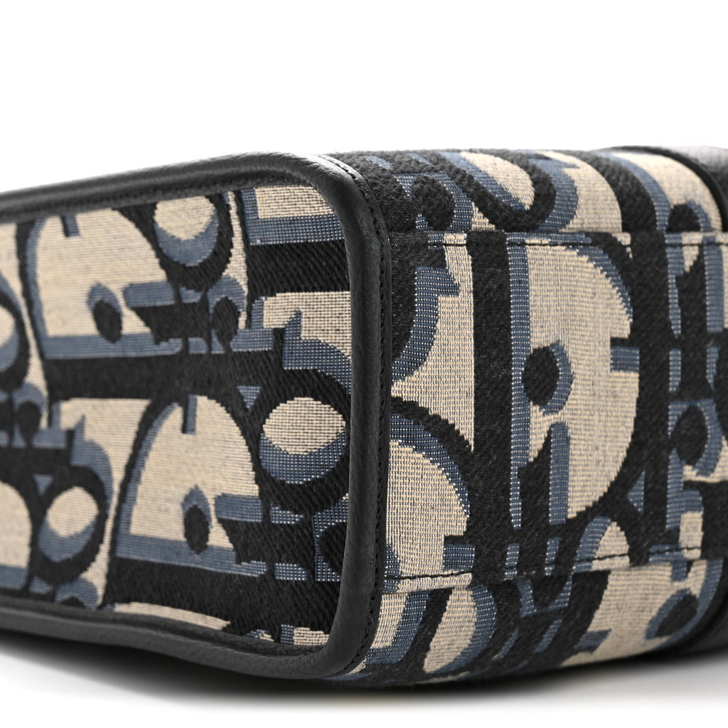 MAXI OBLIQUE JACQUARD EAST WEST TOTE BEIGE BLUE