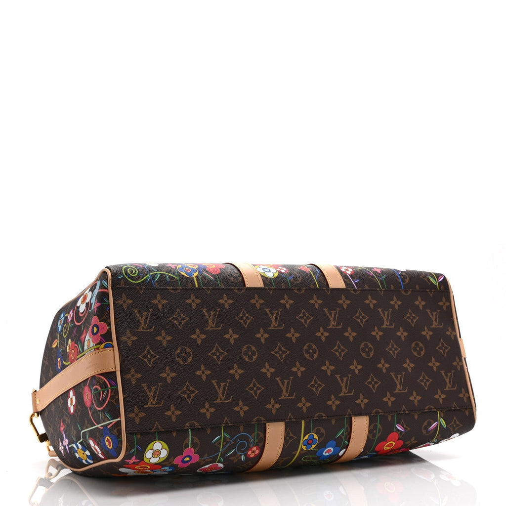 LV X TM MONOGRAM FLOWERS KEEPALL BANDOULIERE 45