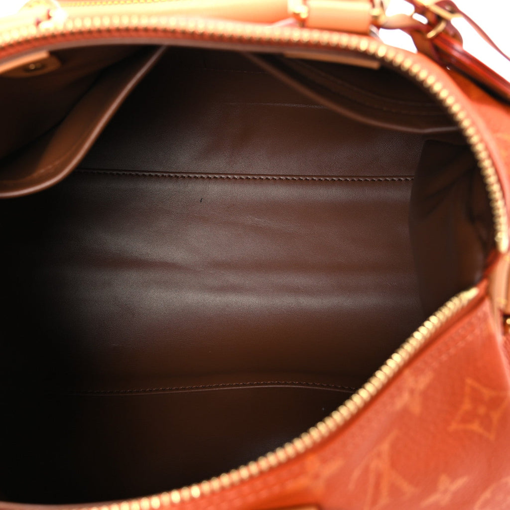CALFSKIN MONOGRAM SPEEDY P9 BANDOULIERE 30 OCRE