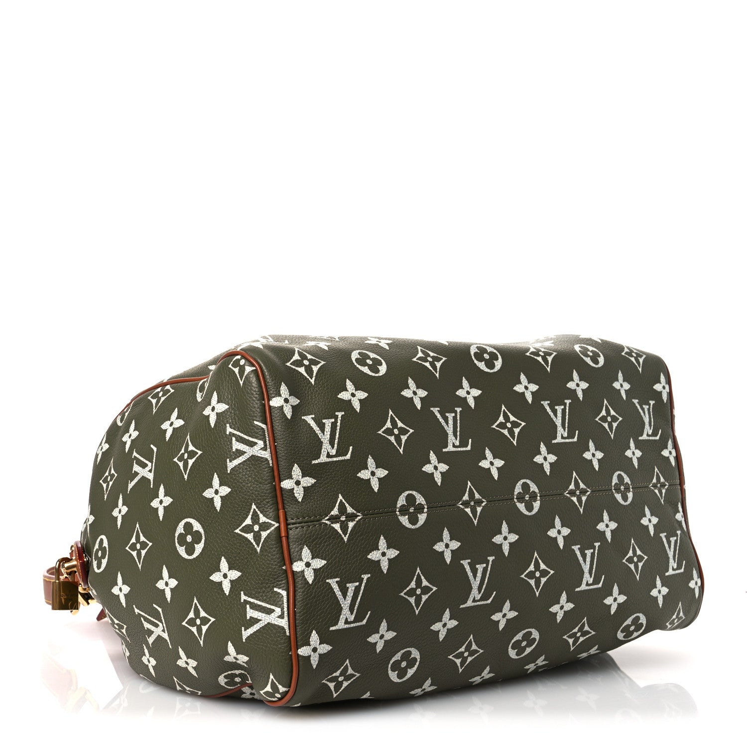 CALFSKIN MONOGRAM SPEEDY P9 BANDOULIERE 40 GREEN SANCHA
