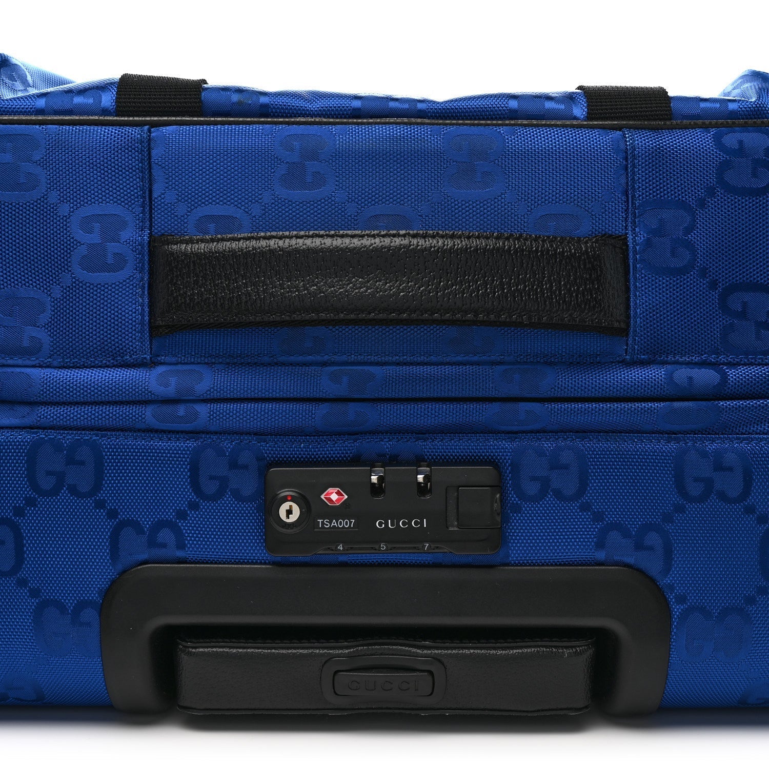 ECONYL NYLON MONOGRAM OFF THE GRID SUITCASE GUILTED BLUE BLACK