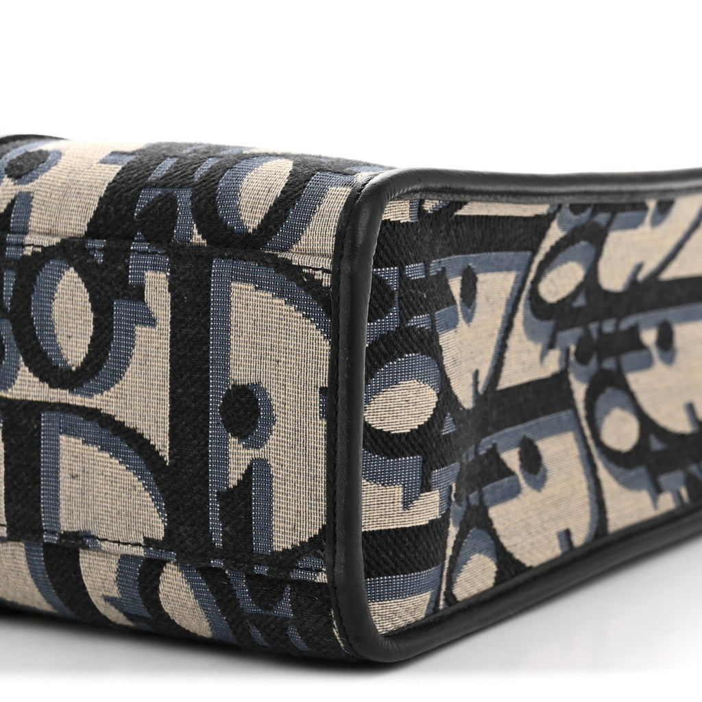 MAXI OBLIQUE JACQUARD EAST WEST TOTE BEIGE BLUE