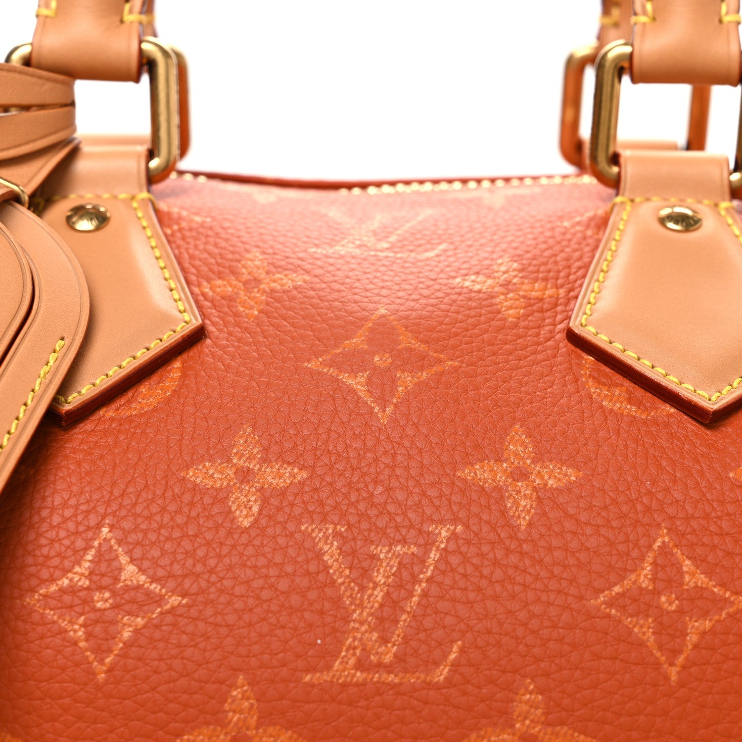 CALFSKIN MONOGRAM SPEEDY P9 BANDOULIERE 30 OCRE